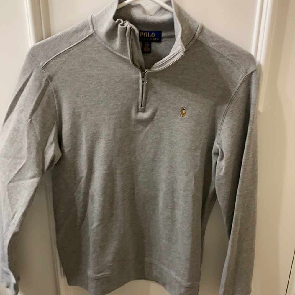 Grey POLO 3/4 zip pullover